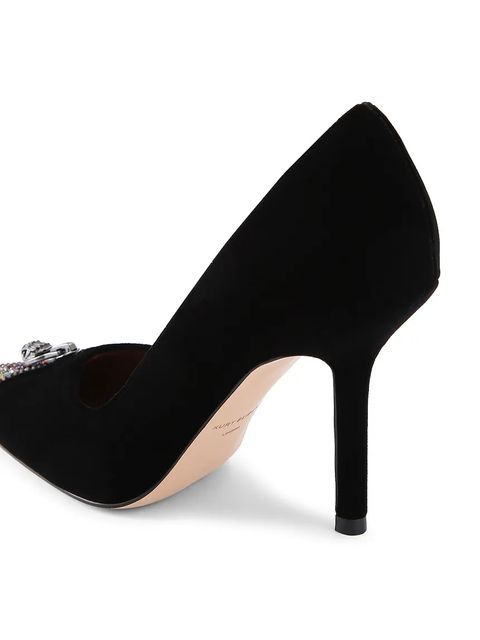 Kurt Geiger London szpilki zamszowe Zip Court kolor czarny 4987309789