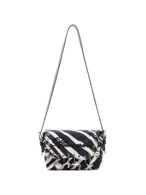 Blumarine mini striped shoulder bag - White - zdjęcie produktu nr 1