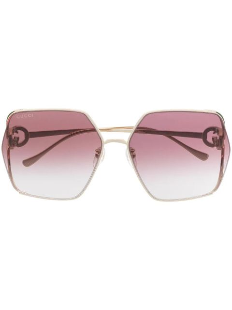 Gucci Eyewear oversized-frame tinted sunglasses - Gold - zdjęcie produktu nr 1