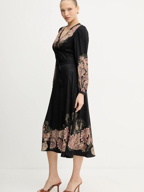 Twinset sukienka kolor czarny midi rozkloszowana 252TP2043 - zdjęcie produktu nr 2