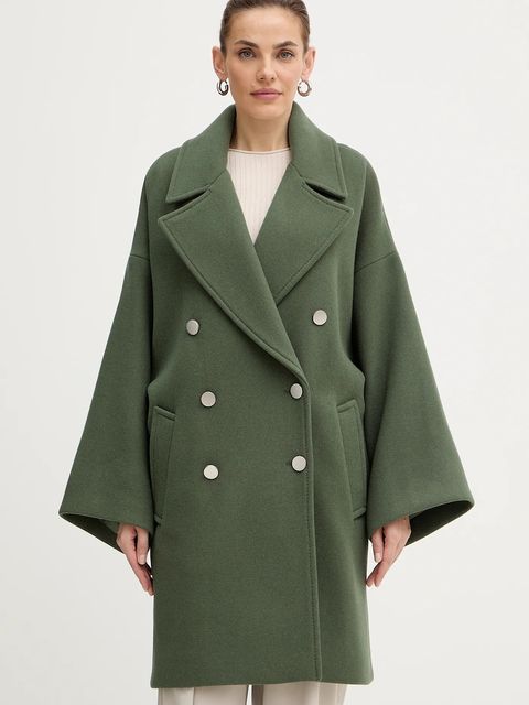 MAX&Co. płaszcz z dodatkiem wełny kolor zielony 2526086114200 - zdjęcie produktu nr 1