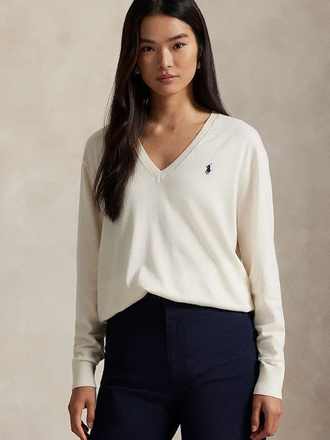 Polo Ralph Lauren sweter bawełniany damski kolor beżowy lekki 211972105