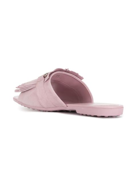 Tod's fringed slides - Pink