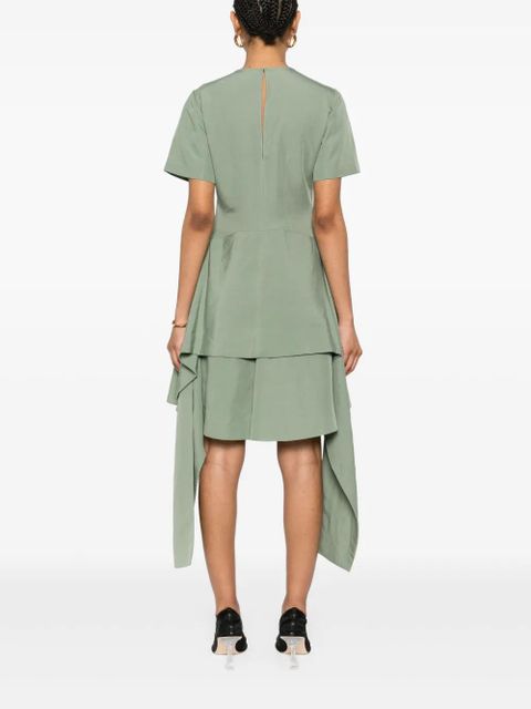 LOEWE logo-plaque mini dress - Green