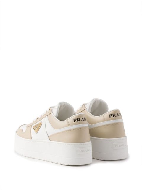 Prada Downtown Bold leather sneakers - Neutrals