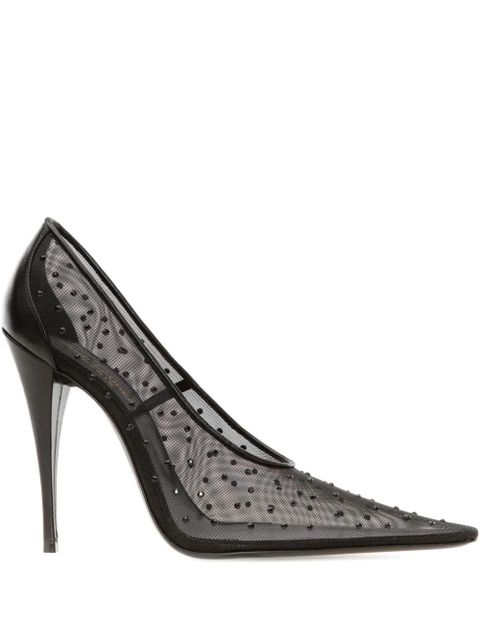 Saint Laurent Anja 115mm rhinestoned pumps - Black - zdjęcie produktu nr 1