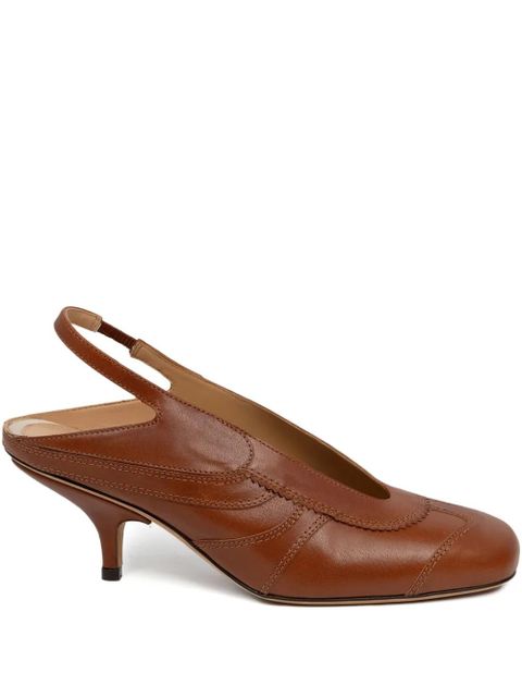 DRIES VAN NOTEN 60mm slingback leather pumps - Brown - zdjęcie produktu nr 1