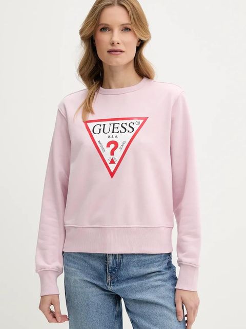 Guess bluza damska kolor fioletowy z nadrukiem W2YQ16 KBA11 - zdjęcie produktu nr 1