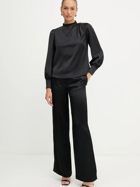 Fracomina bluzka damska kolor czarny gładka FR25WT1020W41101 - zdjęcie produktu nr 2