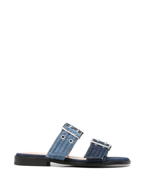 GANNI buckle-detail double-strap sandals - Blue - zdjęcie produktu nr 1