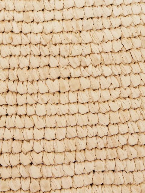 Rabanne logo-embroidered raffia tote bag - Neutrals