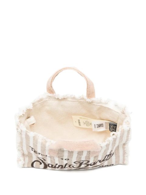 MC2 Saint Barth striped frayed-edge phone bag - Neutrals