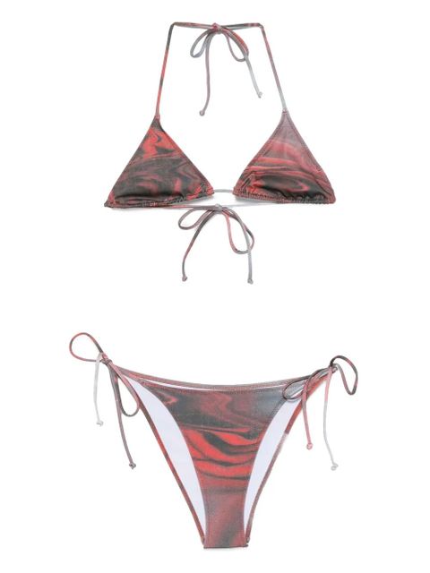 Jean Paul Gaultier Blurry Roses triangle bikini - Red - zdjęcie produktu nr 1