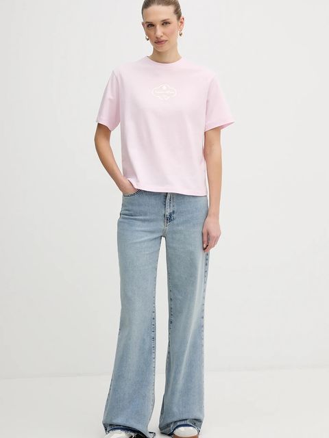 Calvin Klein Jeans t-shirt bawełniany damski kolor różowy LV047E811G - zdjęcie produktu nr 2