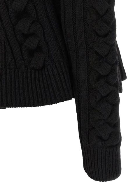 Alexander McQueen braided-knit cardigan - Black