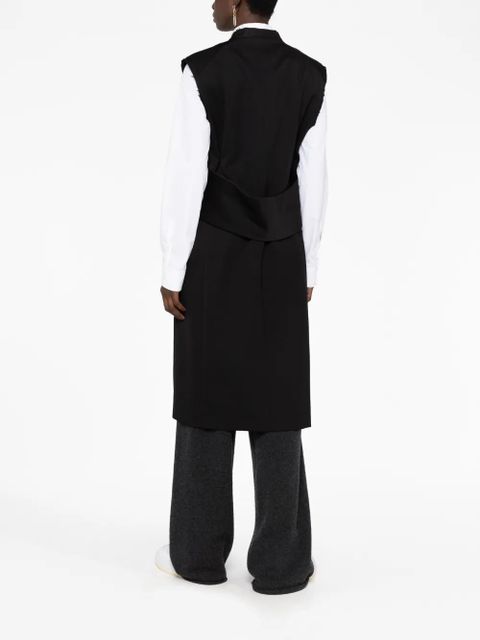 Jil Sander knee-length belted vest - Black