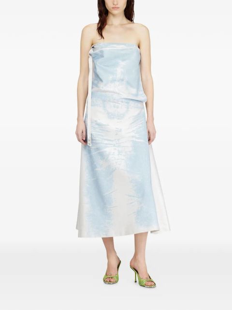 Diesel biker straps strapless dress - White