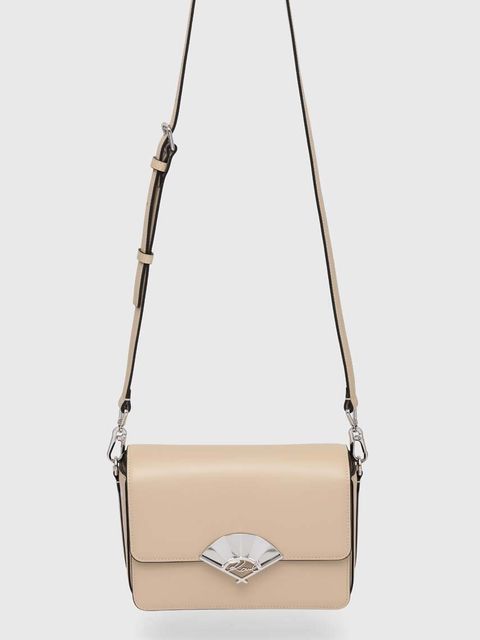 Karl Lagerfeld torebka skórzana kolor beżowy