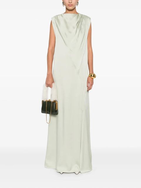 Jil Sander pleated sleeveless maxi dress - Green - zdjęcie produktu nr 2