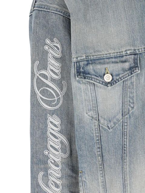 Balenciaga lettering denim jacket - Blue