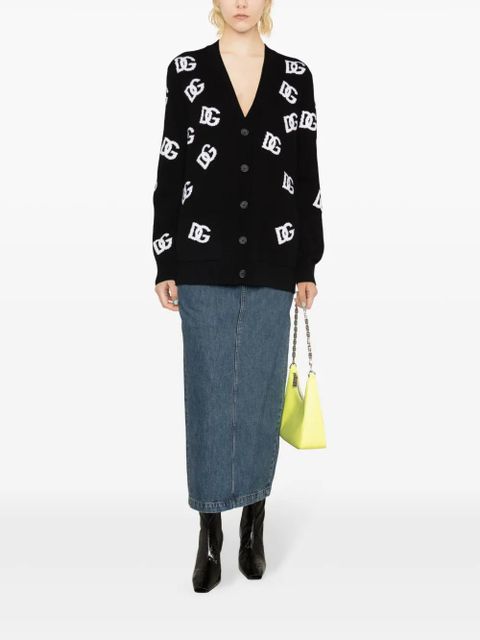 Dolce & Gabbana logo-intarsia virgin wool cardigan - Black - zdjęcie produktu nr 2