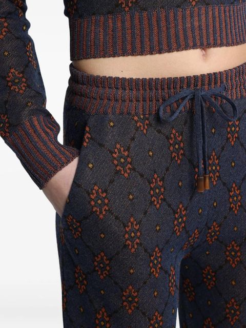 ETRO patterned knit trousers - Blue