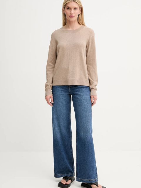 MUNTHE sweter wełniany SWELINA damski kolor beżowy lekki 247161924774 - zdjęcie produktu nr 2