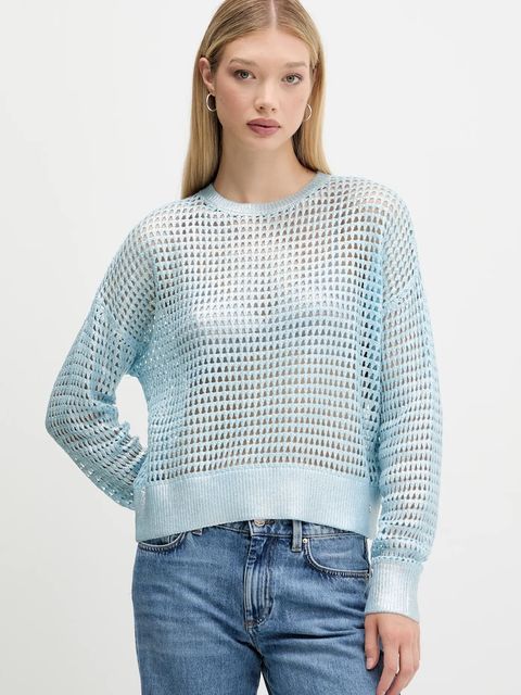 Desigual sweter WHISTLER damski kolor niebieski lekki 25WWJF40 - zdjęcie produktu nr 1