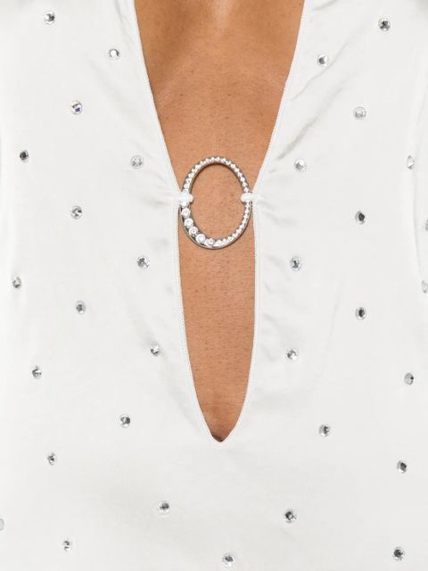 Oséree crystal-embellished ring-detail mini dress - White
