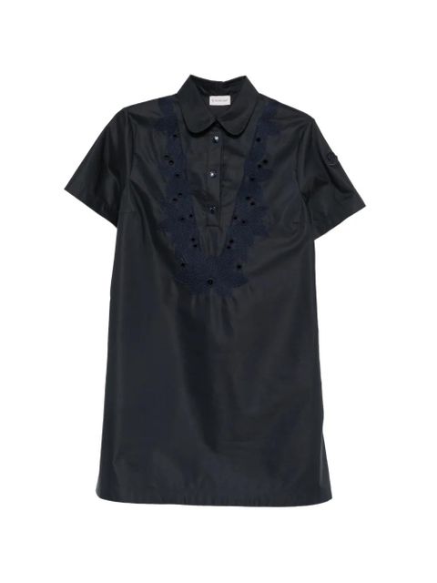 Moncler broderie-anglaise short-sleeve mini dress - Blue - zdjęcie produktu nr 1