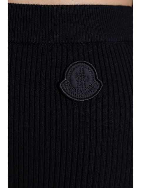 Moncler logo-appliqué leggings - Black