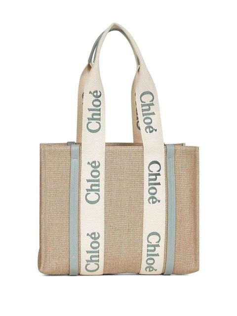 Chloé Woody logo-embellished tote bag - Neutrals - zdjęcie produktu nr 2