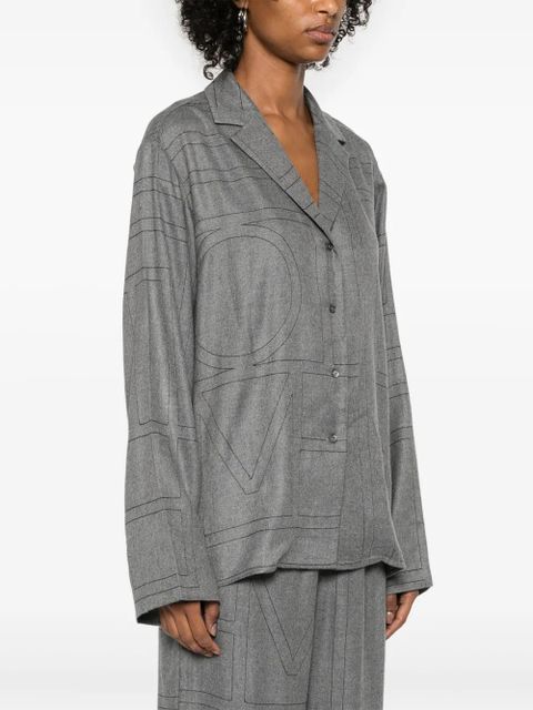 TOTEME monogram flannel shirt - Grey