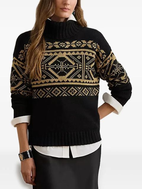 Lauren Ralph Lauren fair isle roll-neck sweater - Black - zdjęcie produktu nr 1