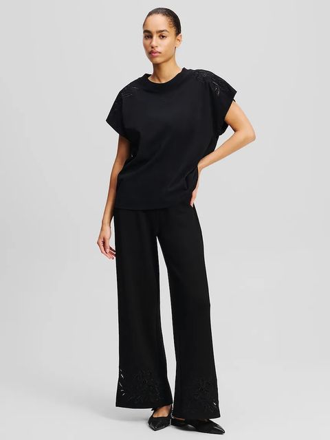 Karl Lagerfeld t-shirt bawełniany damski kolor czarny A2W17060