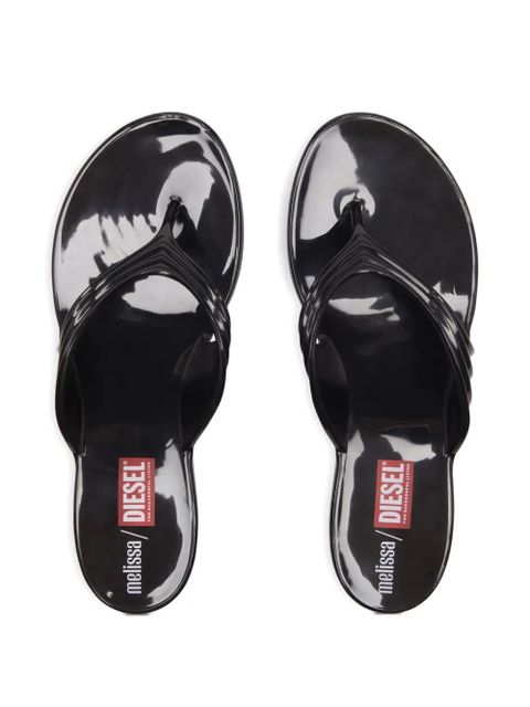 Diesel x Melissa pleated thong sandals - Black