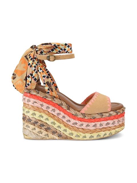 Kurt Geiger London sandały na wysokim obcasie Chelsea Scarf Wedge - zdjęcie produktu nr 2