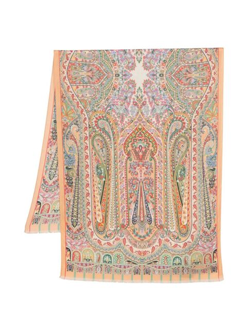 ETRO Delhi cashmere-silk blend scarf - Orange - zdjęcie produktu nr 1