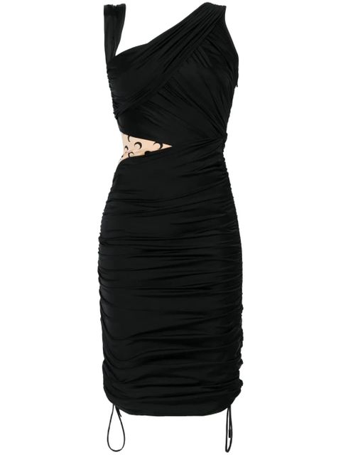 Marine Serre draped jersey midi dress - Black - zdjęcie produktu nr 1