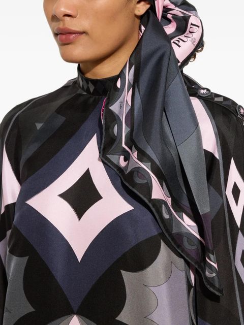 PUCCI graphic-print silk scarf - Grey