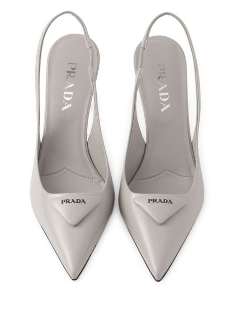Prada 75mm triangle-logo pumps - Grey