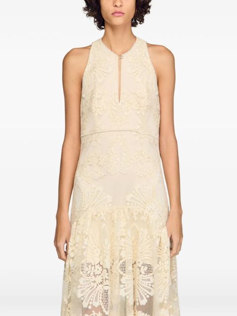 SANDRO floral halter dress - Neutrals