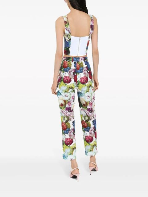 Dolce & Gabbana floral-print corset top - White