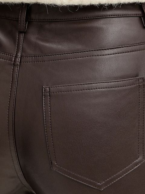 Morgan spodnie damskie kolor brązowy proste high waist PEMPER