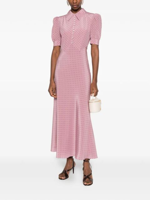 Alessandra Rich polka-dot midi dress - Pink - zdjęcie produktu nr 2