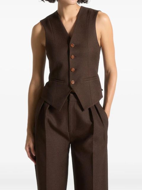 Manière De Voir Christine Cinch tailored waistcoat - Brown - zdjęcie produktu nr 1