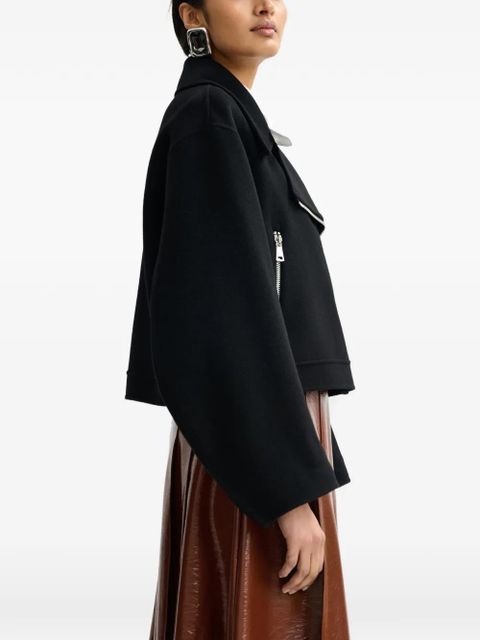 Essentiel Antwerp diagonal-zipped jacket - Black