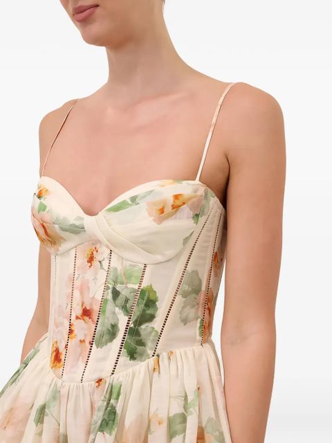 ZIMMERMANN Carousel corset mini dress - Neutrals
