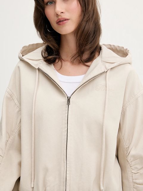 Rotate kurtka bawełniana kolor beżowy przejściowa oversize 1142831763
