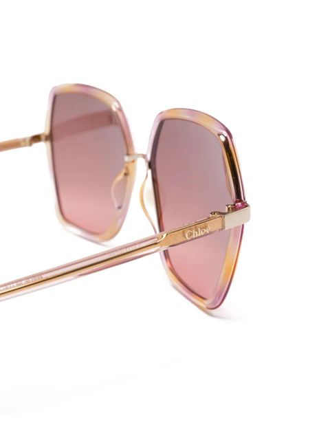 Chloé Eyewear oversize-frame sunglasses - Gold